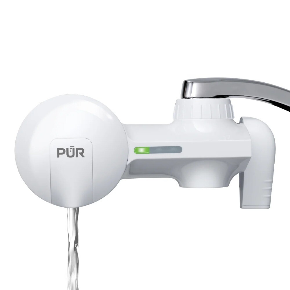White Horizontal Faucet Mount Water Filtration System