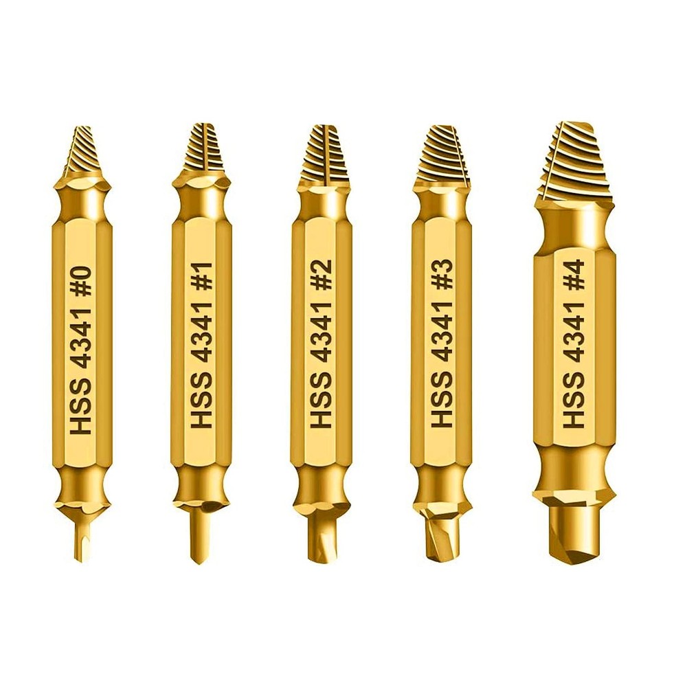 Damaged Screw Extractor - Remover for Stripped Head Screws Nuts & Bolts, Dril...