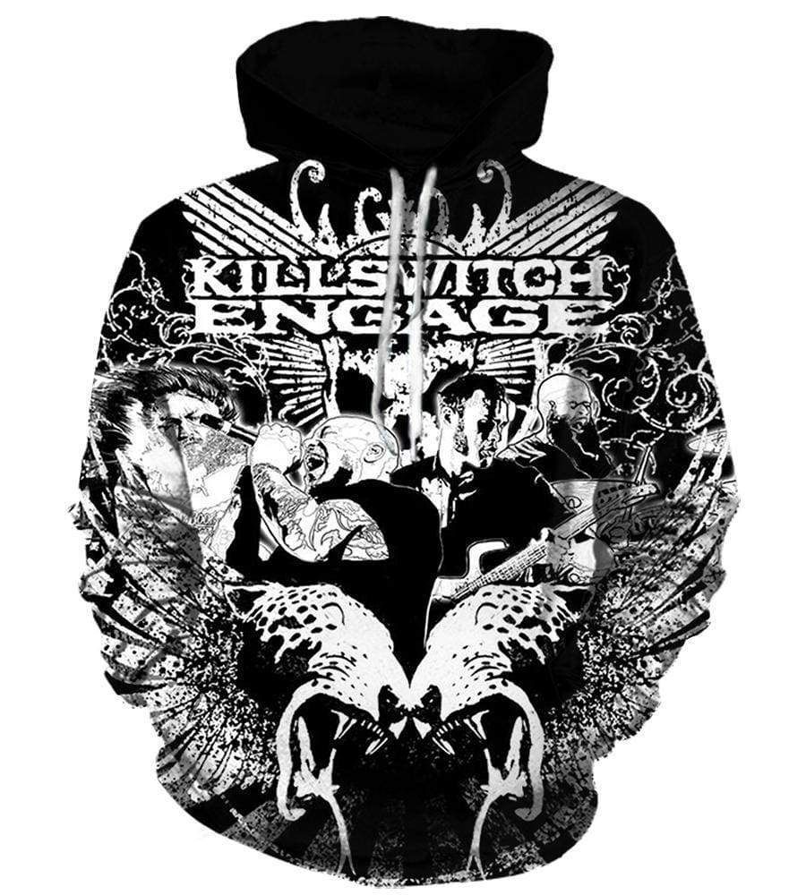 3d hoodie, Killswitch Engage Black and White Classic Hoodie, shirt US