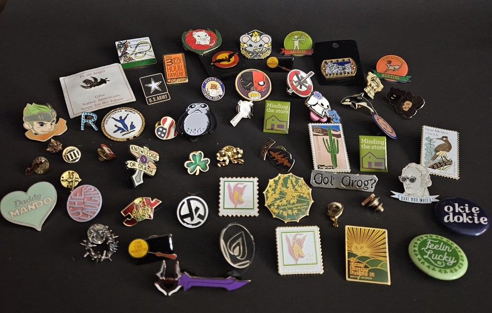 Mixed Pin Lot 57 Pins In Total Vintage To New