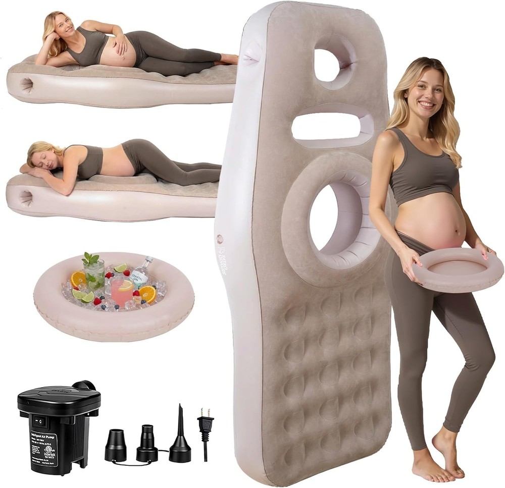 Pregnancy Pillow for Stomach Sleepers with Hole, 70in Full Body Pregnancy Mas...