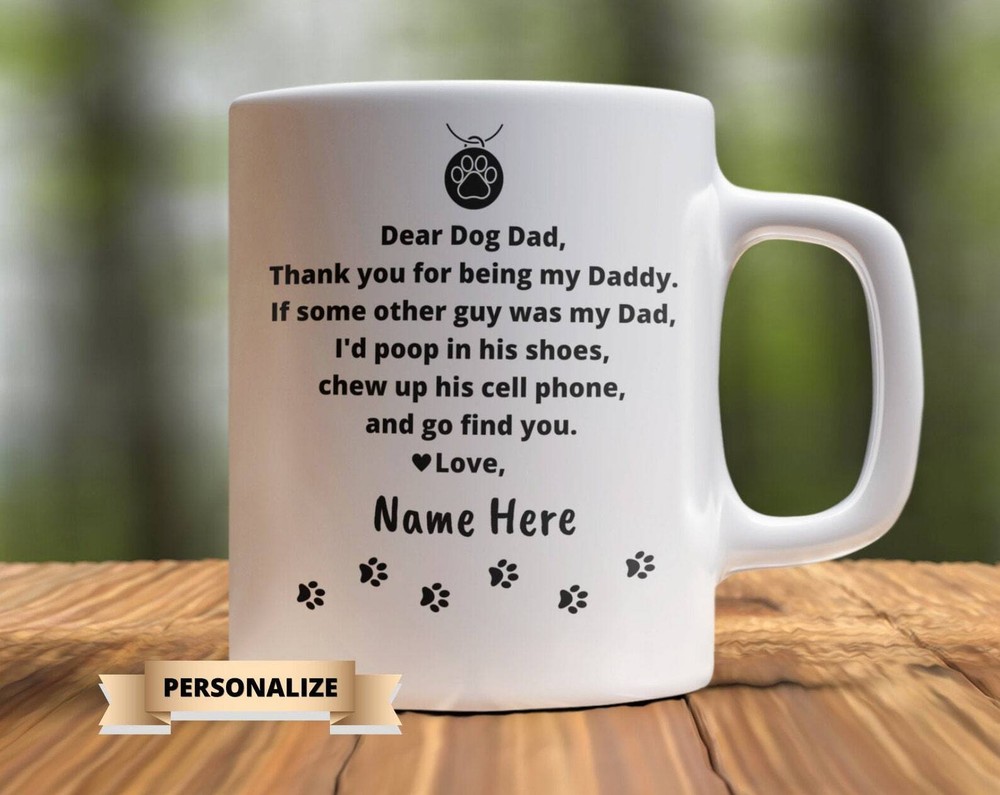 Personalized Dog Dad Thank You Mug Premium Quality Coffee Tea Cup Gift