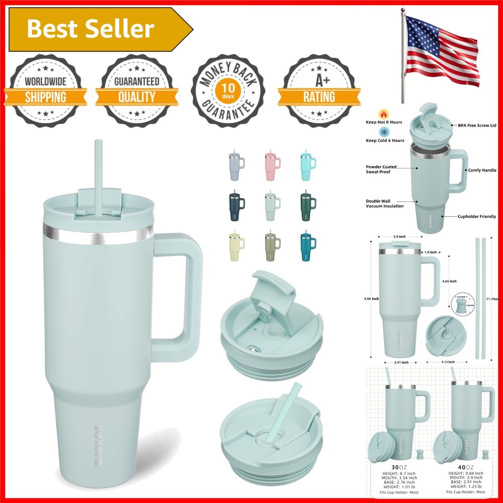 Durable 40 oz Stainless Steel Insulated Tumbler with Straw - Perfect for Travel