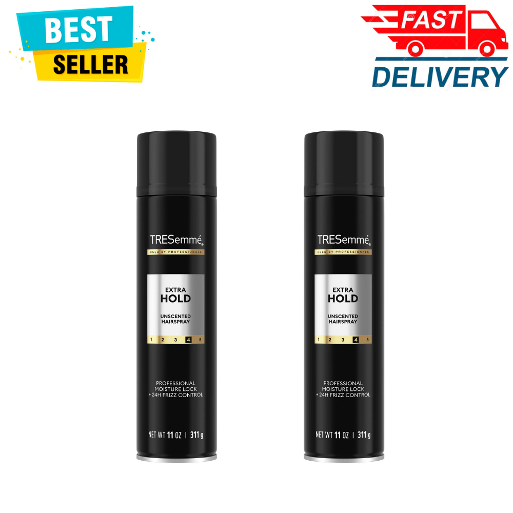 TRESemmé Extra Hold Unscented Hairspray 11oz 2-Pack for 24H Frizz Control  