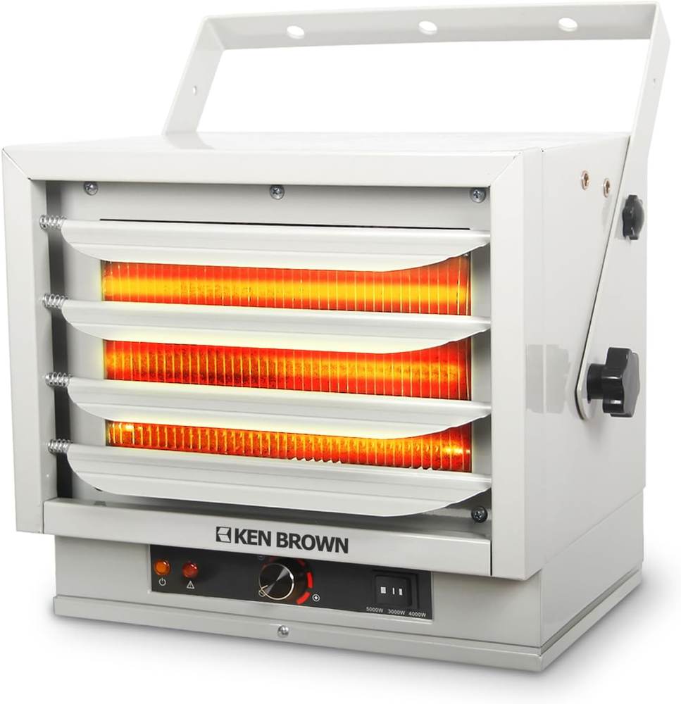 3000/4000/5000 Watt Electric Garage Heater, 240V Hardwired Fan-Forced Ceiling Mo