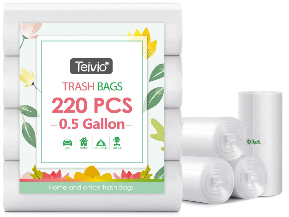 0.5 Gallon Mini Strong Trash Bags Garbage Bags, Tiny Bathroom Trash Can Liner...