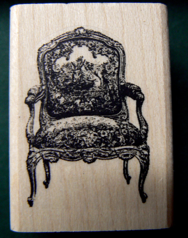 Victorian chair rubber stamp 2.75x2
