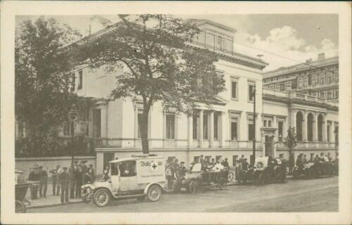 Postcard Magdeburg exit of cars with gifts of love Red Cross (No.9358)