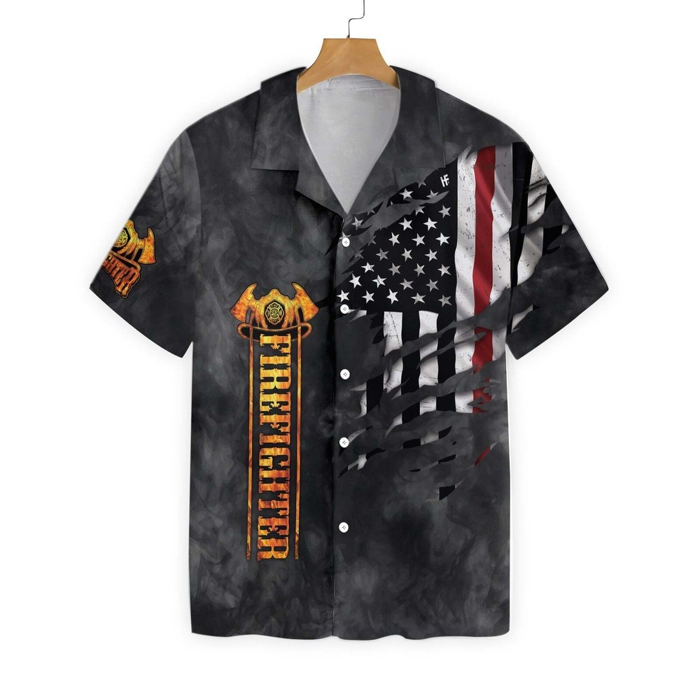 Husband Daddy Firefighter Protector Hero Hawaiian Shirt For Men’s Casual Style