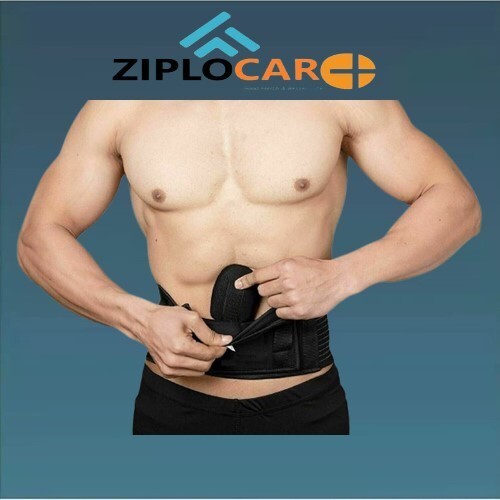 Umbilical Hernia Belt Unisex Abdominal Support with Compression Pad Black