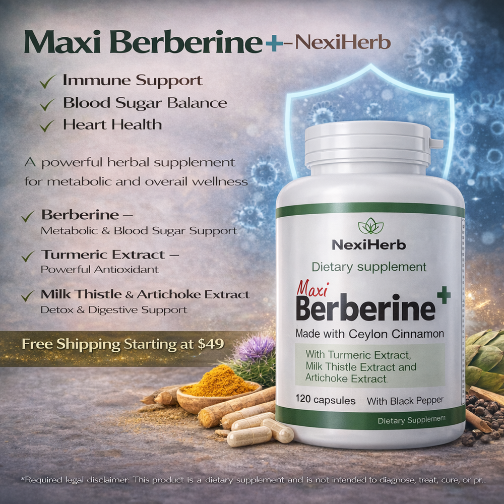 Maxi Berberine+ by NexiHerb – Berberine 15:1 + Ceylon Cinnamon | Herbal Dietary