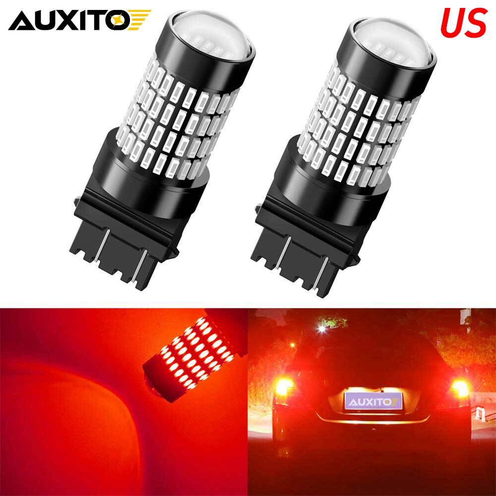 Auxito LED Stop Brake Tail Lights Pure Red 3057 3157 Extremely Bright HD Bulbs
