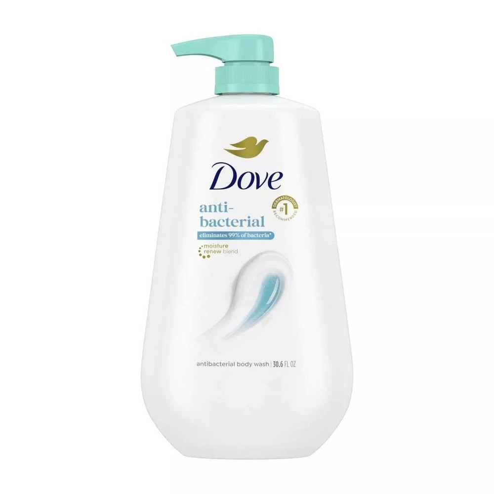 Dove Antibacterial Body Wash Pump with 24hr Moisture for Soft Skin 30.6 oz