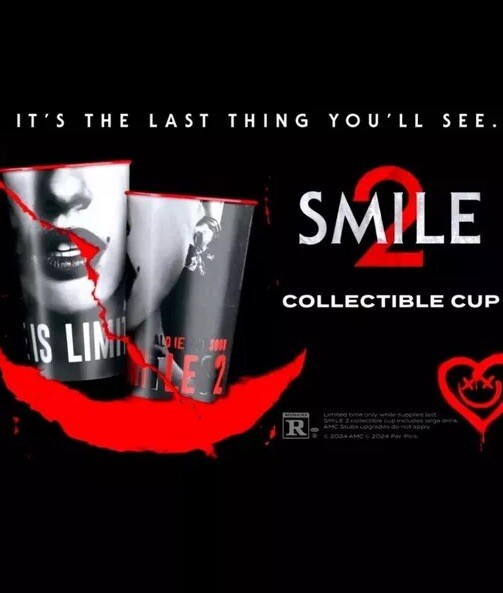 Smile 2 Movie Holographic Collectible Cup AMC Limited Edition Brand New-image