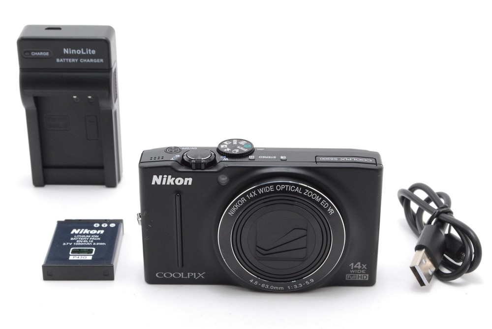 Near Mint Nikon COOLPIX S8200 16.1MP Black Digital Camera from Japan
