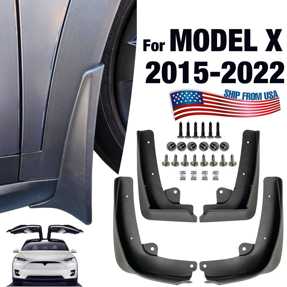 Set of 4 Mud Flaps for Tesla Model X 2015-2022 Front Rear mudguard Splash Guards