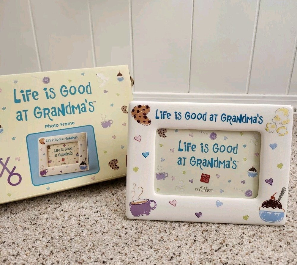 Vintage new in box Russ Berrie life is good at grandma's picture frame