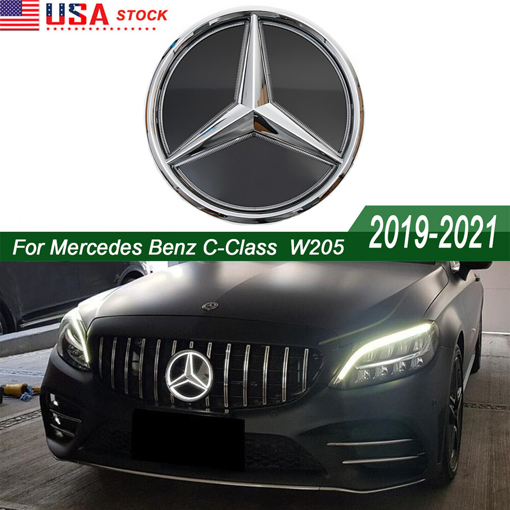 Front Grille LED Emblem Mirror Badge Fits For Mercedes Benz W177 W205 2019-21 US