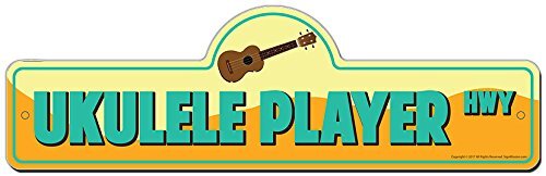 Ukulele Player Street Sign | Indoor/Outdoor | Funny Home Decor for Garages, L...