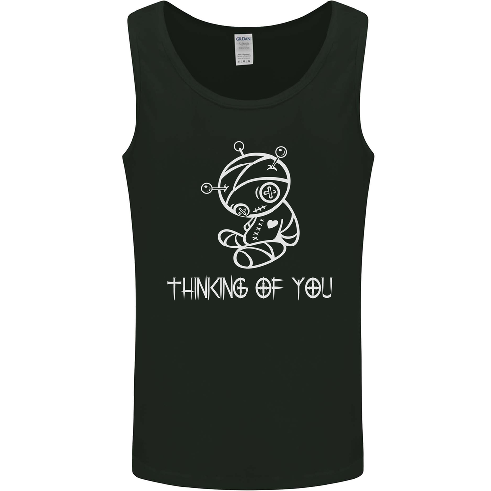 Camiseta sin mangas chaleco gótico gótico gótico Thinking of You Voodoo Doll para hombre