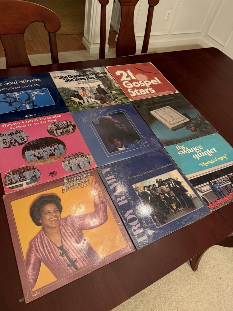 Lot of 9 Vintage Vinyl Various Gospel Records See Descrition See Pictures