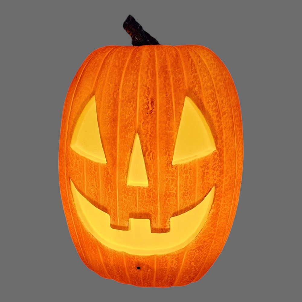 Seasonal Visions Pumpkin Blow Mold Lights Sounds Motion Sensor 14” See Desc.-image