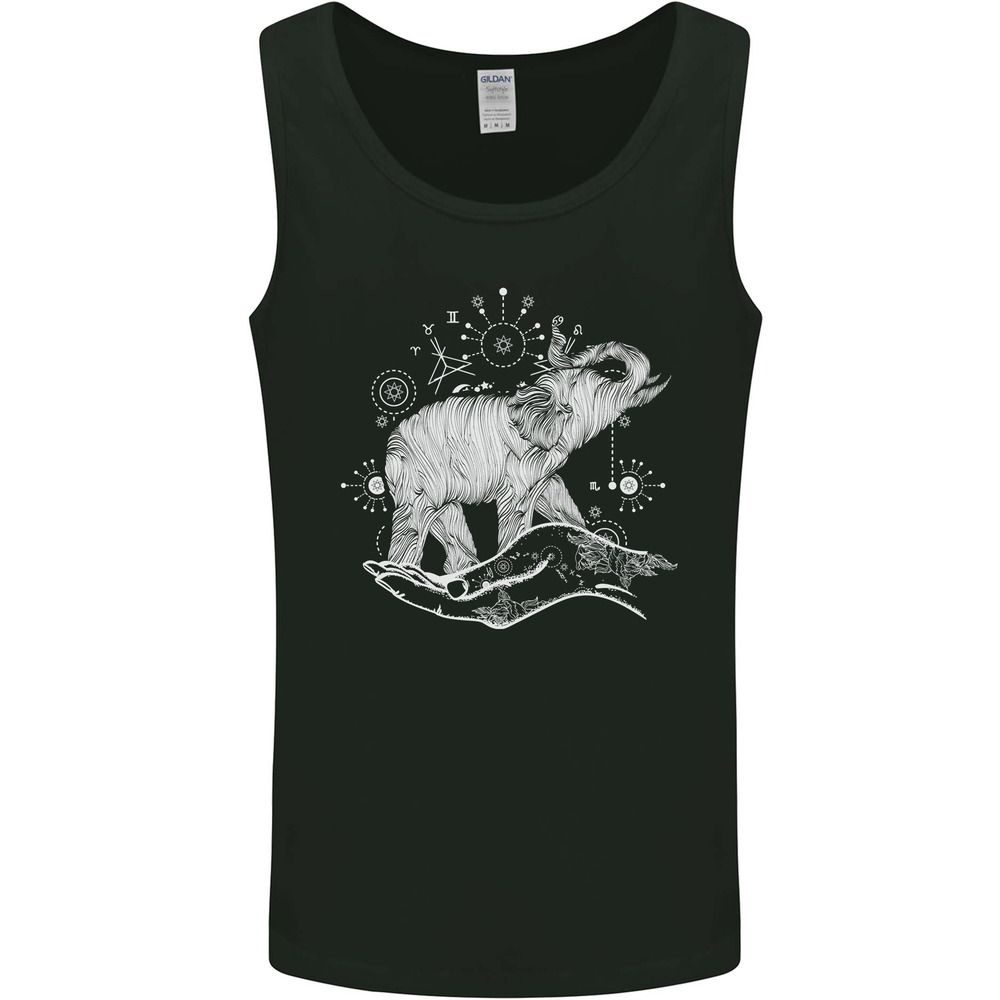 Sacral Style Elephant Meditation Tattoo Art Mens Vest Tank Top