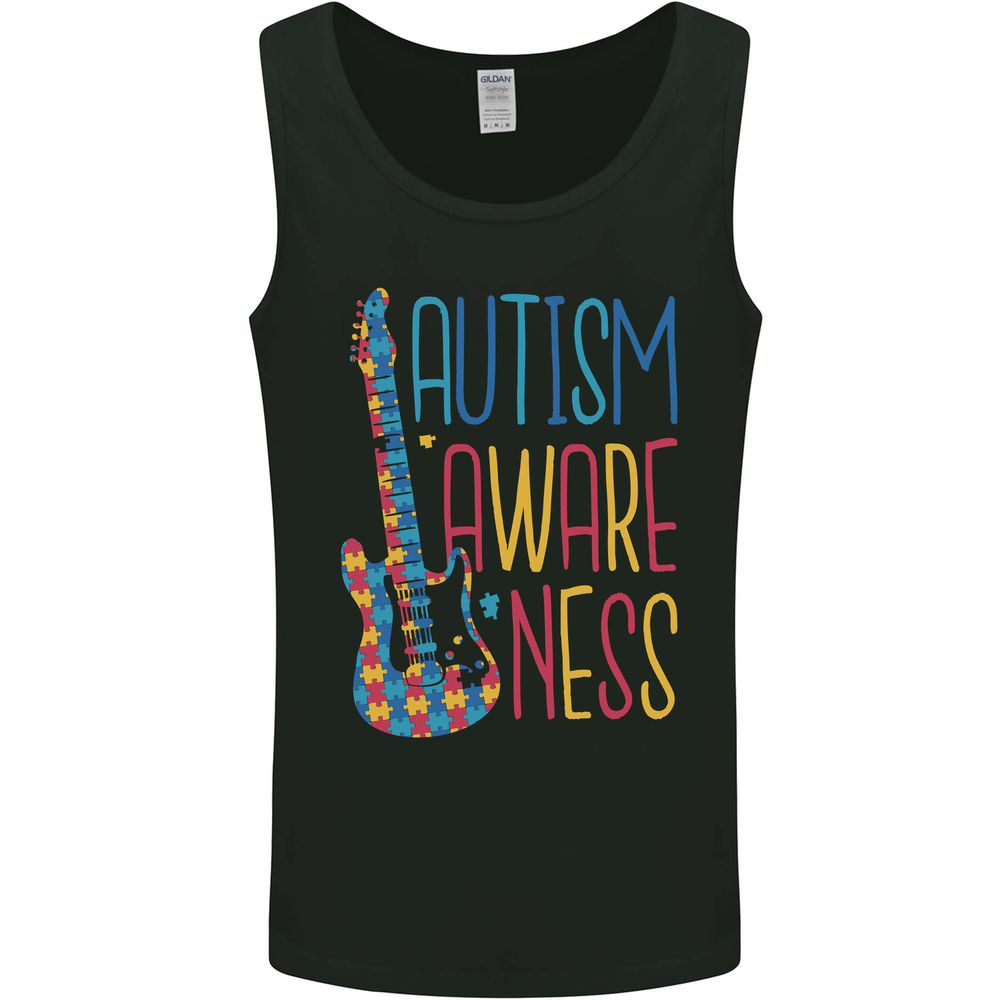 Autism Awareness Guitar Guitarist Mens Vest Tank Top