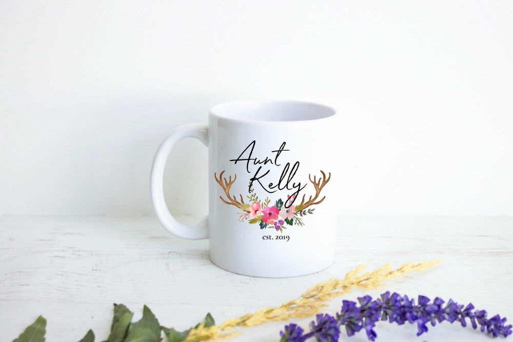 Personalized Aunt Mug Gift New Aunt Gift Baby Announcement Best Auntie Gift