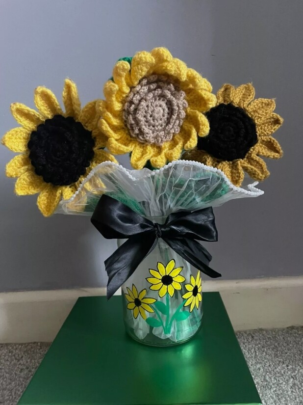 Mothers Day Valentine's Day Handmade Sunflower bouquet Day Gift Eco Friendly-image