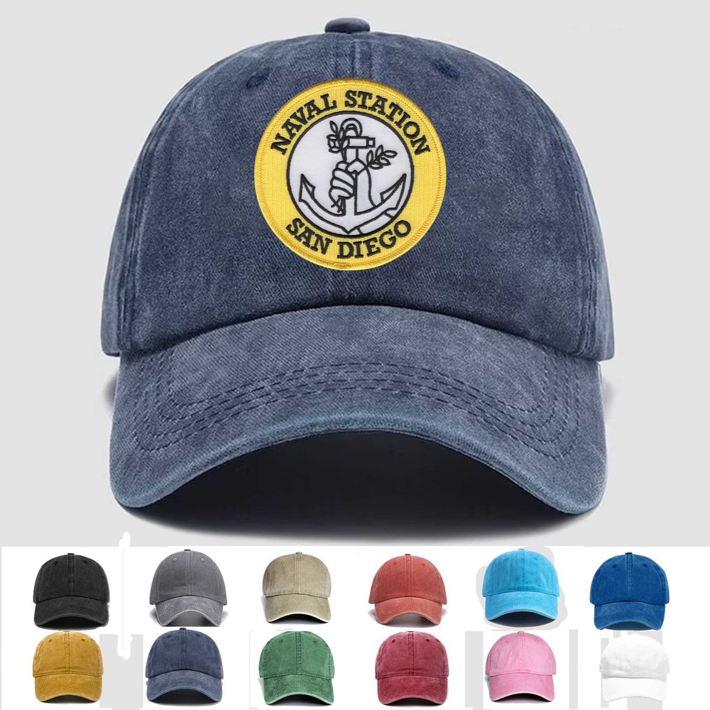 Custom Embroidered Hat San Diego Naval Station California, Veteran Cap, Gift