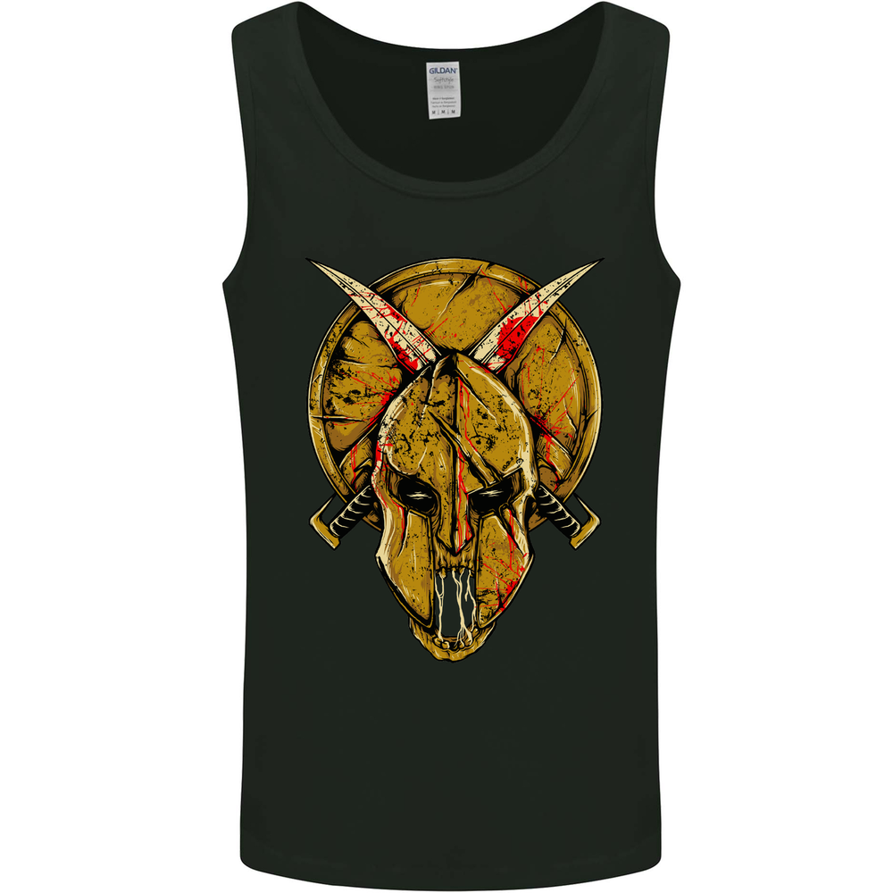 Spartan Skull Helmet Gym MMA Martial Arts Mens Vest Tank Top