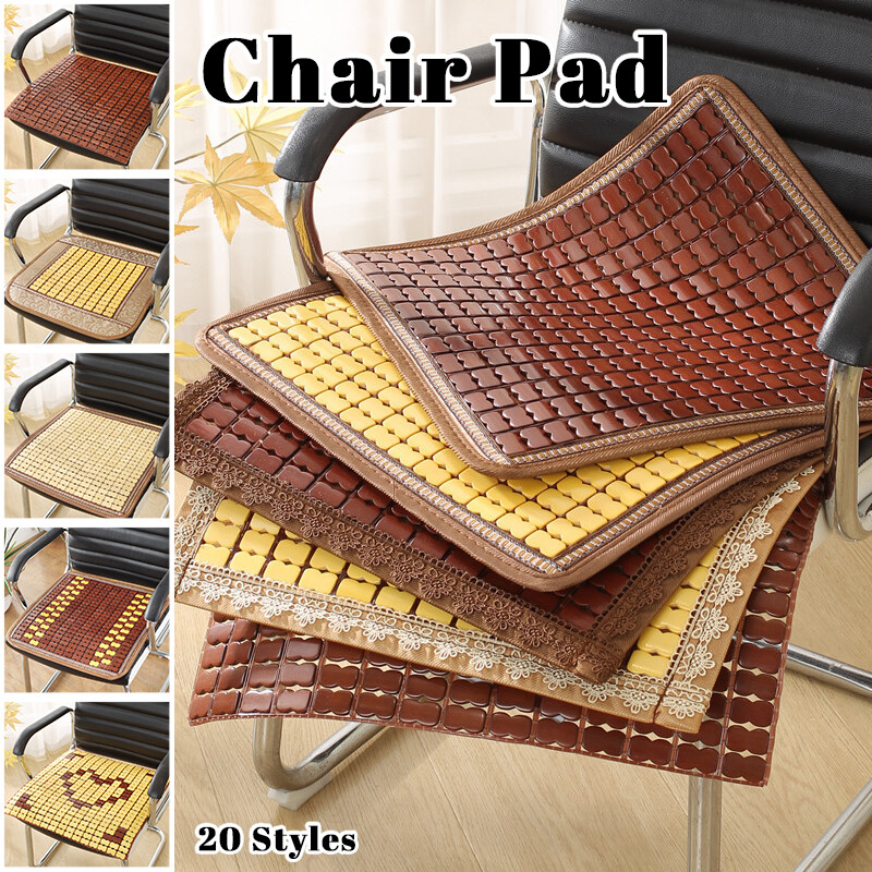 40CM Summer Bamboo Cooling Chair Pad – Breathable Anti-Slip Office Mat  