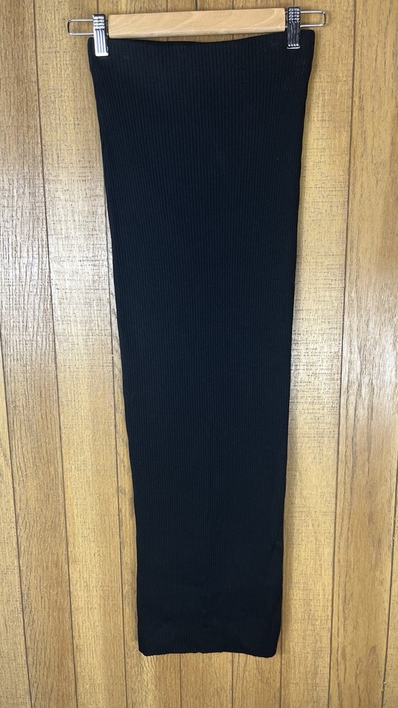 Zara (Sz S) Rib Knit Skirt Black Long Maxi Stretch Pencil Pull On