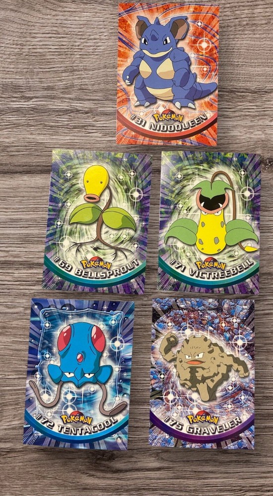 1999 Topps Series 1 -Pokémon TV Animation Edition - 5 Card LOT- 31,69,71,72,73