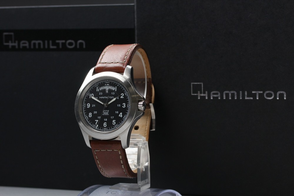 Full Set [Near MINT] Hamilton Khaki King H644510 40mm Black Dial Qz Men's Watch