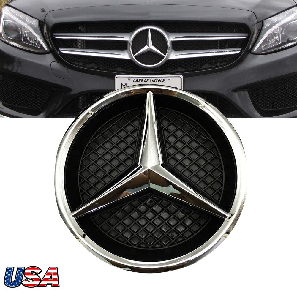 Front Grille Mesh 3D Star Emblem Badge For Mercedes-Benz 2016-2019 GLC GLE GLS