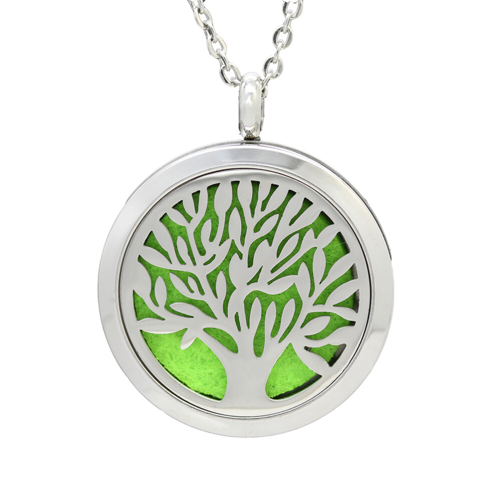 Aromatherapy Essential Oil Diffuser Necklace for Women - Round Locket Pendant Jewelry