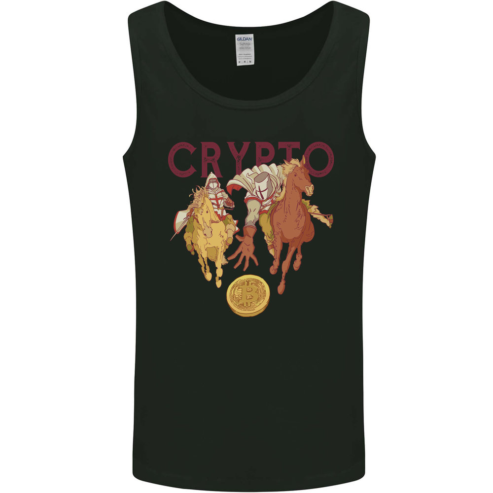 Crypto Crusader Bitcoin Cryptocurrency Mens Vest Tank Top