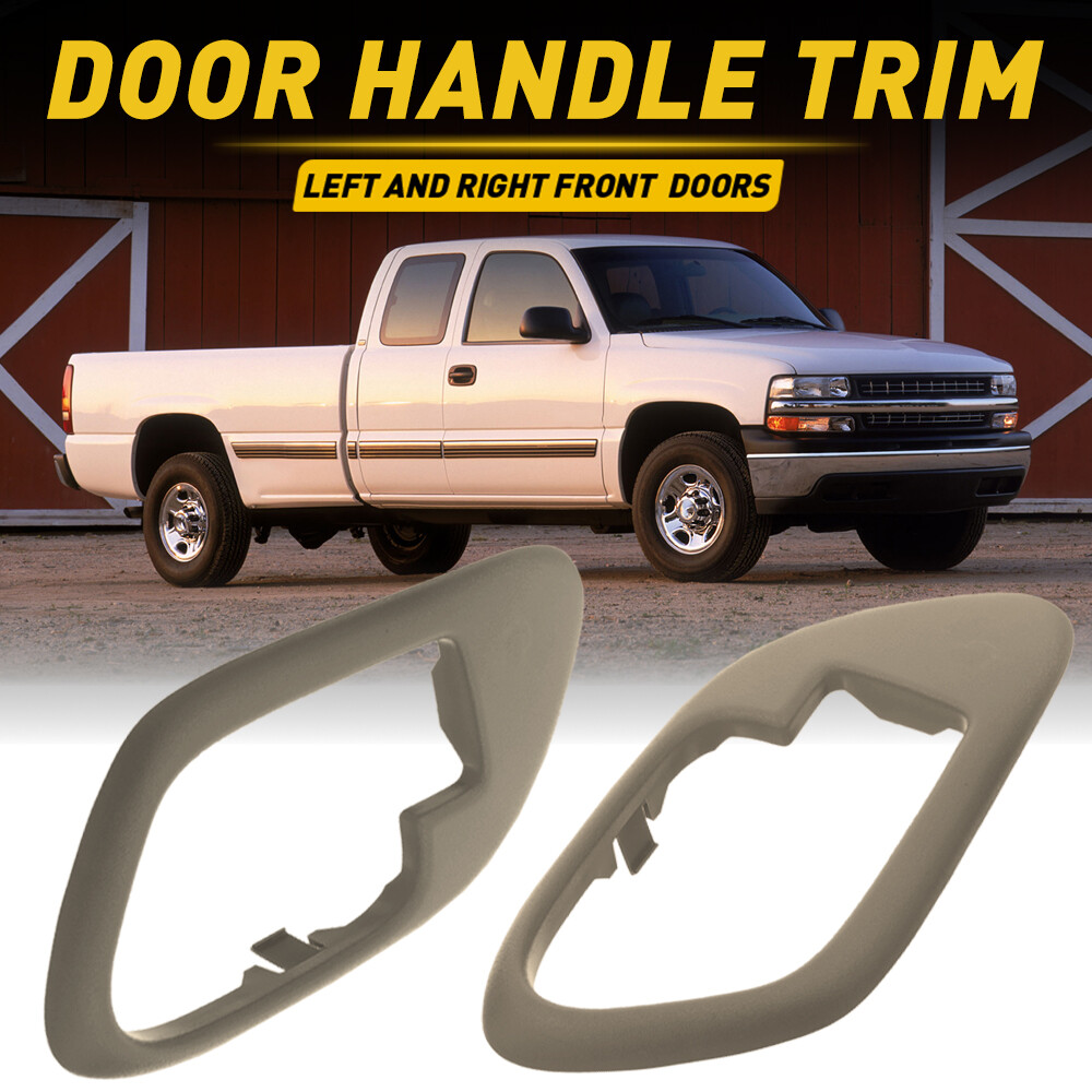 Gray Door Handle Trim Set with Inside Handle Bezel Compatible with 95-99 Chevy GMC Trucks