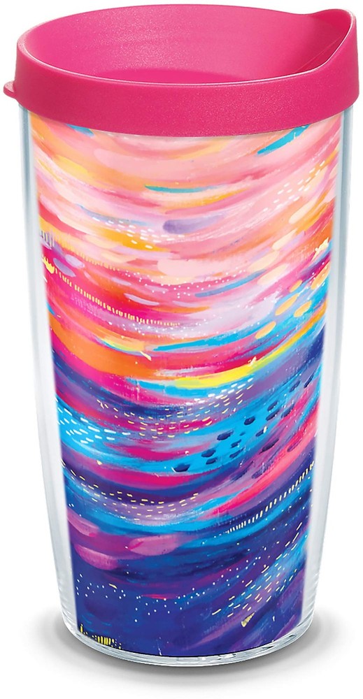 Etta Vee Happy Abstract Insulated Double Wall Tumbler Travel Cup Made in USA