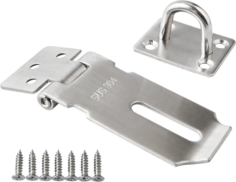 3 Inch Hasp Lock Clasp Latch Hinges Lock for Doors Chest Latches