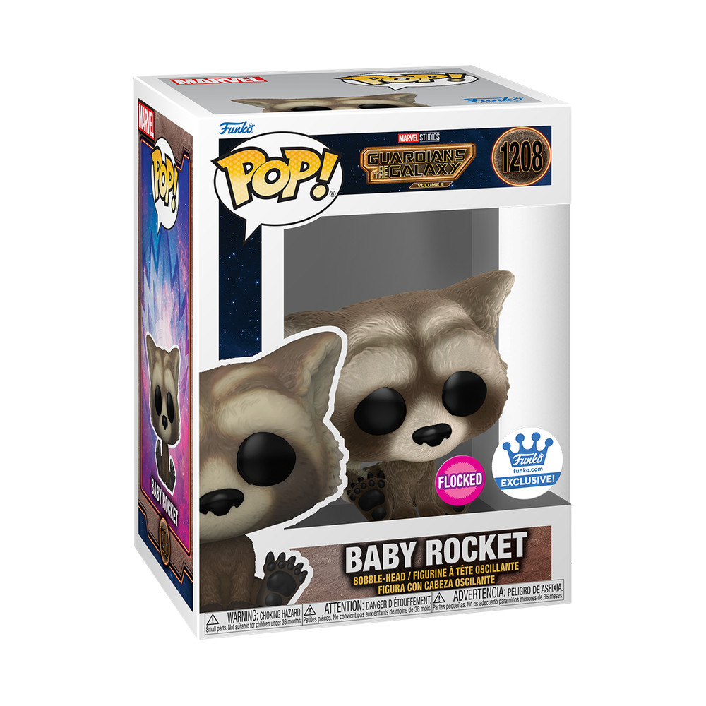 Funko Pop! Vinyl: Marvel - Baby Rocket (Flocked) - Funko (Exclusive) #1214