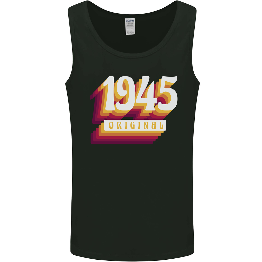 Retro 80th Birthday Original 1945 Mens Vest Tank Top
