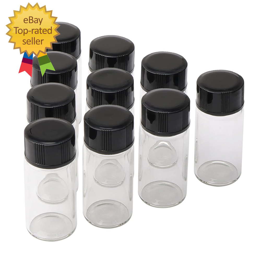 10 Pack 5ml Glass Vials with Screw Caps for Essential Oils