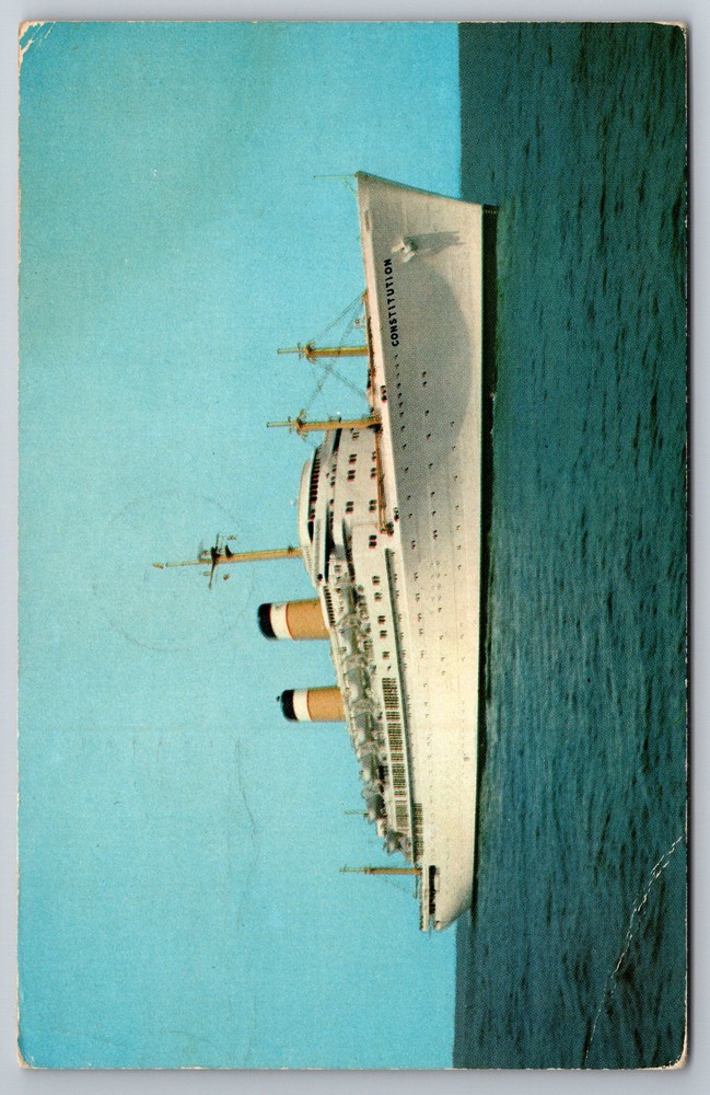 Vintage SS Constitution Cruise Ship American Export Lines Postcard Z12  