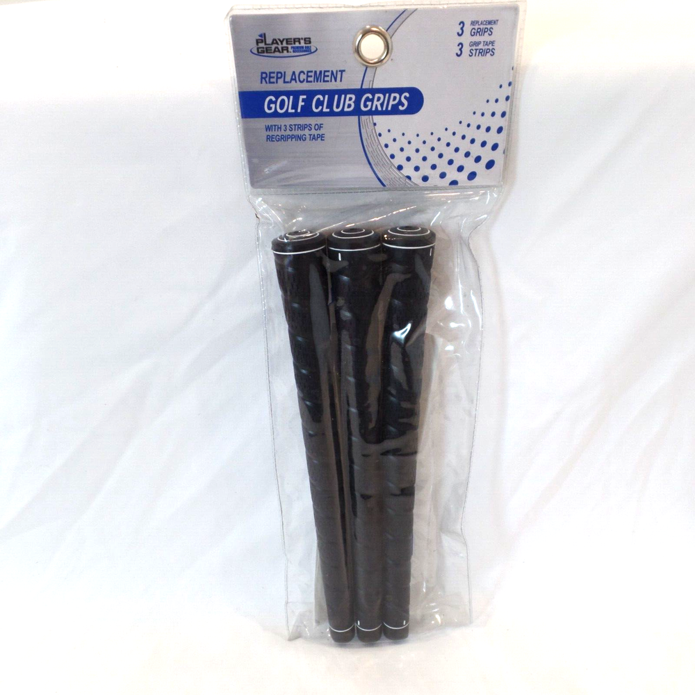 PLAYERS GEAR 3 Regular Golf Club Grips, 3 Grip Tape Strips.