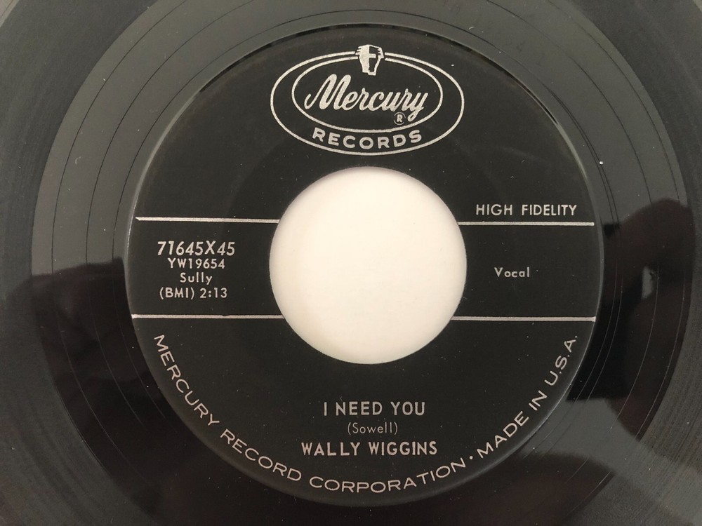 '60 Rockabilly 45 WALLY WIGGINS I Need You/Maybe Someday MERCURY hear