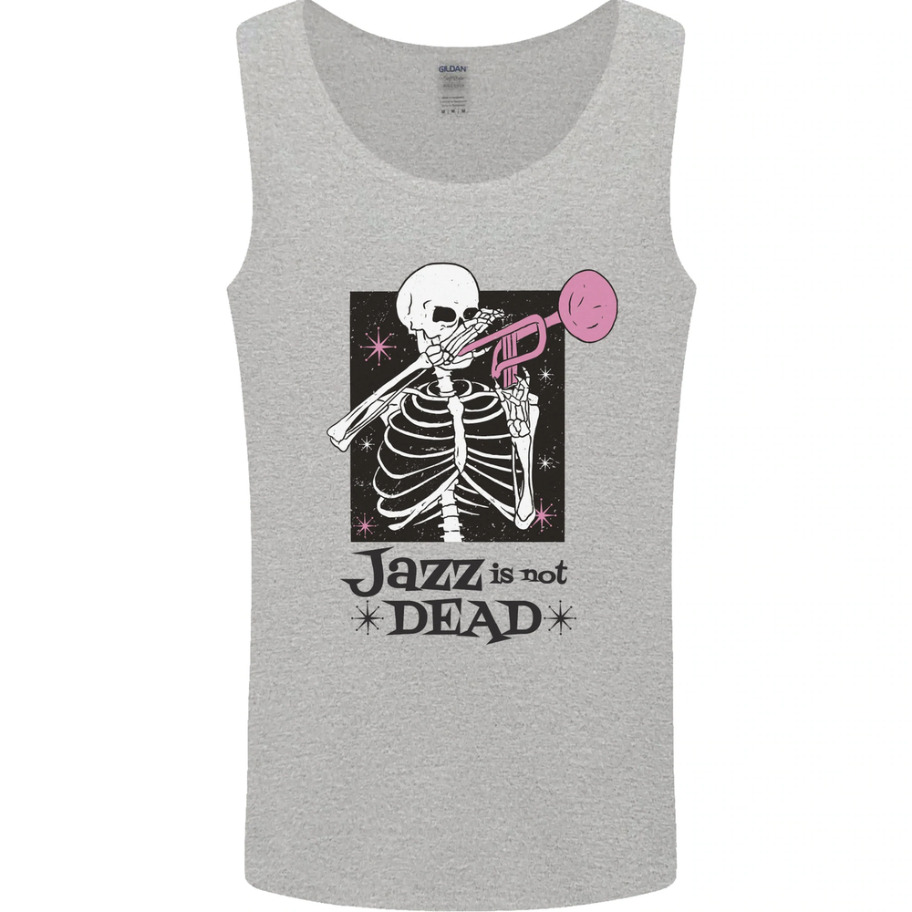 Jazz is Not Dead Skeleton Graphic Mens Vest Tank Top