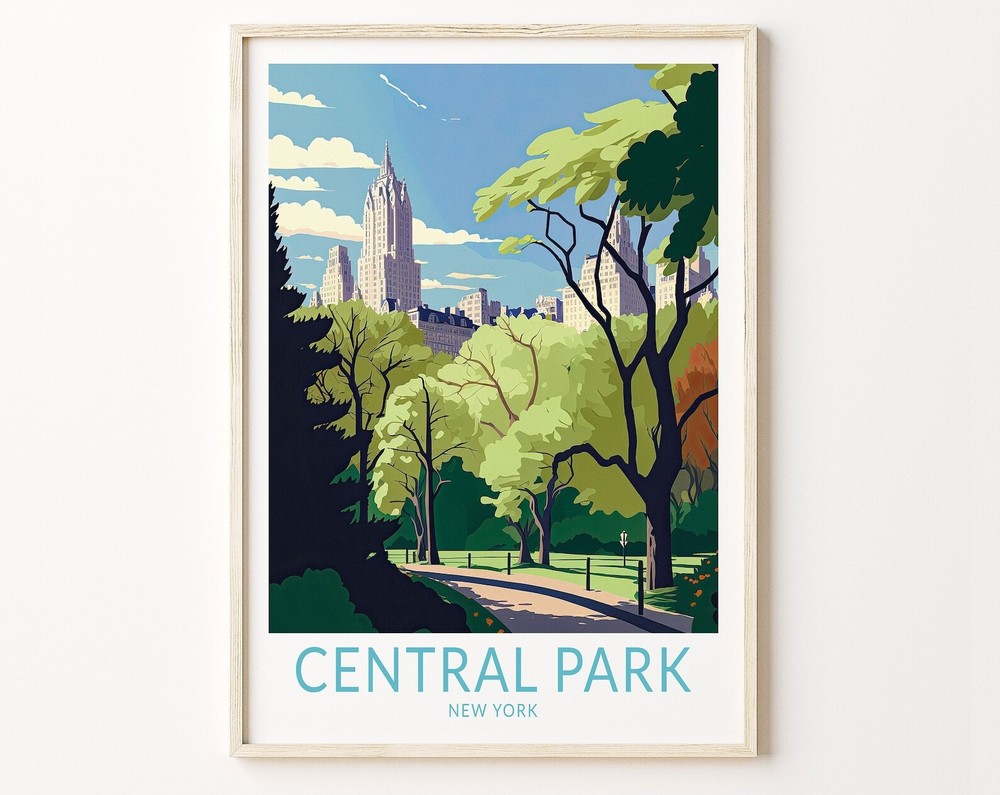 Central Park New York Travel Print Central Park Travel Poster Print Manhattan